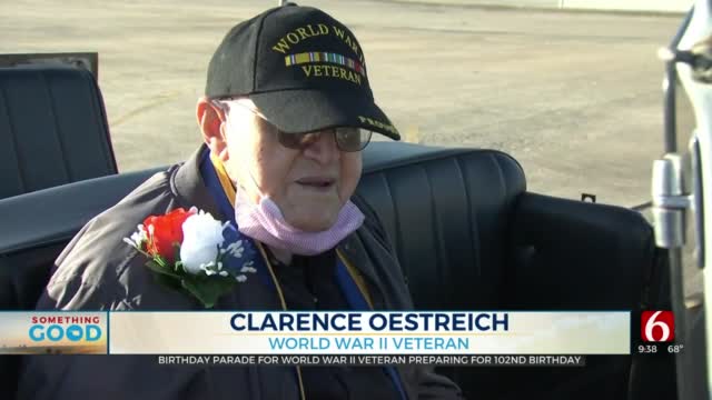 Hundreds Hold Parade Ahead Of Grove WWII Veteran’s 102nd Birthday