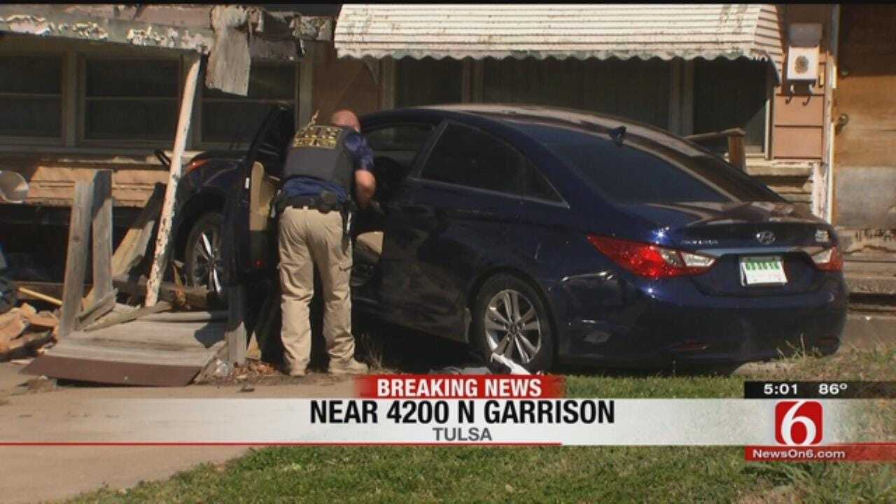 Car Hits House After Suspects Bail During Tulsa Police Chase
