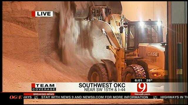 OKC Street Crews Busy Keeping Roads Clear From Snow