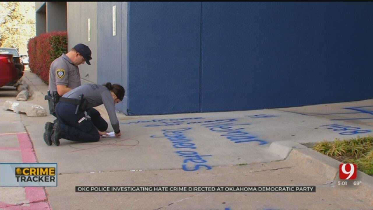 State, Community Leaders React To Racist Graffiti Painted On Okla. Democratic Party Headquarters
