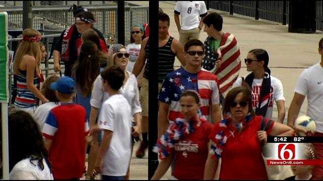 Downtown Tulsa Turns Red, White, Blue To Cheer On U.S. In World Cup