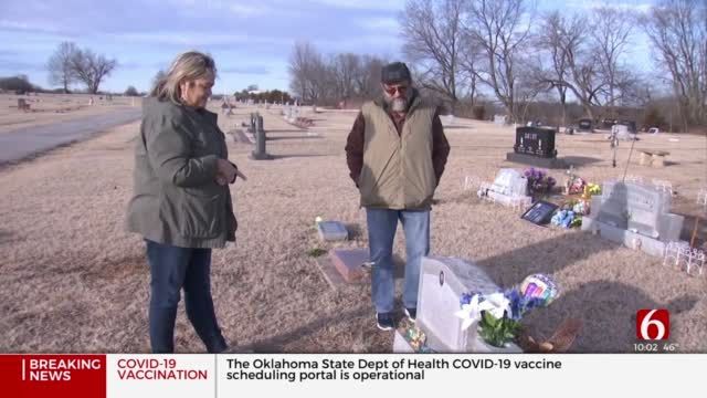 Couple Pleads For Answers After Bench Stolen From Son's Grave In Vinita