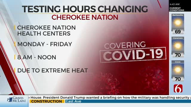 Cherokee Nation Changes COVID-19 Drive-Thru Testing Hours Due To Extreme Heat