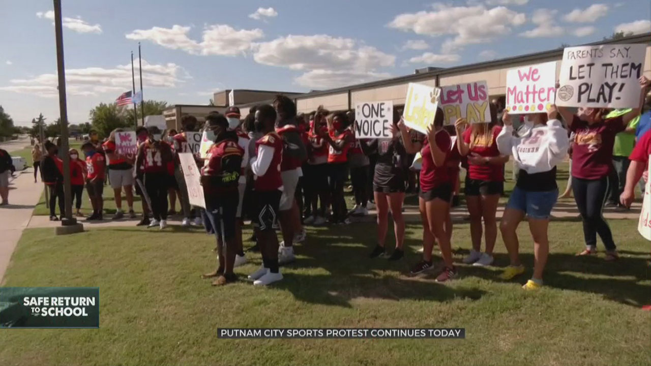 Athletes, Coaches Continue Protests Against Canceled Activities At Putnam City Schools Office 