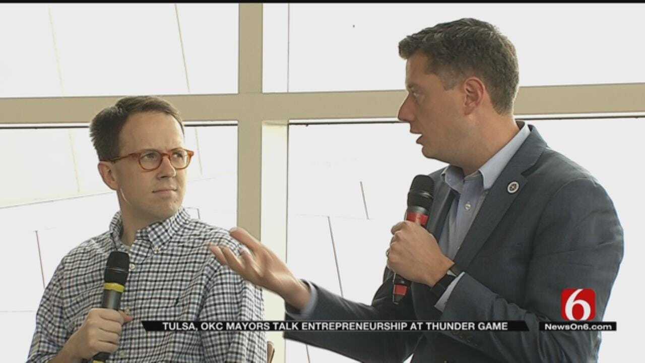 Tulsa, OKC Mayors Talk Entrepreneurship Before OKC Thunder Game