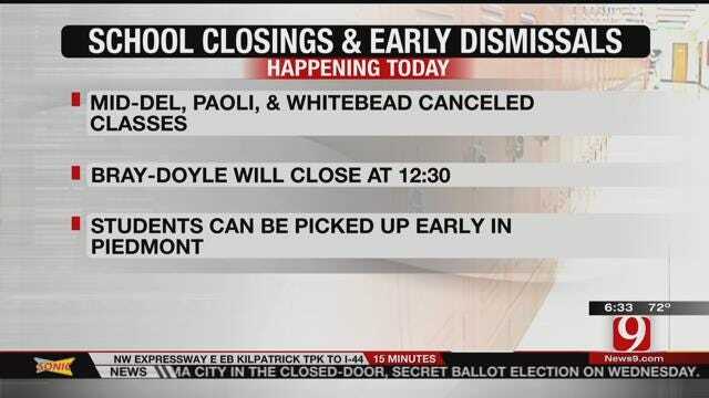 Some Oklahoma Schools Cancel Classes Due To Risk Of Severe Weather