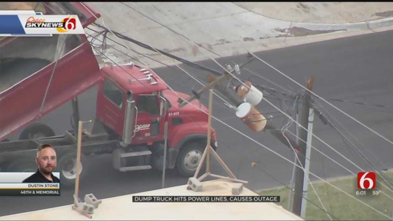 Dump Truck Hits Tulsa Power Lines Causing Outages