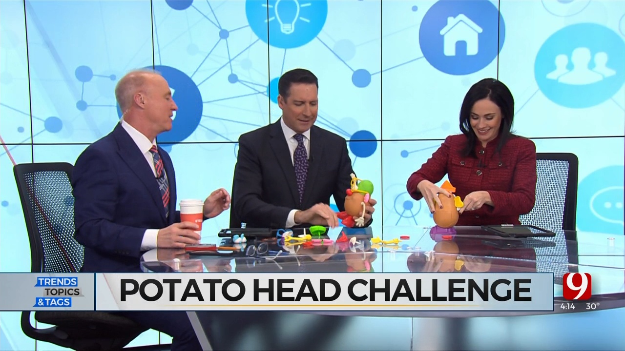 News 9's Bobbie Miller, Karl Torp Try Mr. Potato Head Assembly Challenge