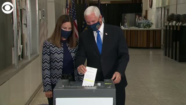 Watch: Vice President Pence, Karen Pence Vote In 2020 Election