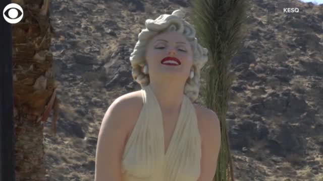 WATCH: 26-Foot Tall Marilyn Monroe Statue Permanently Installed In Downtown Palm Springs
