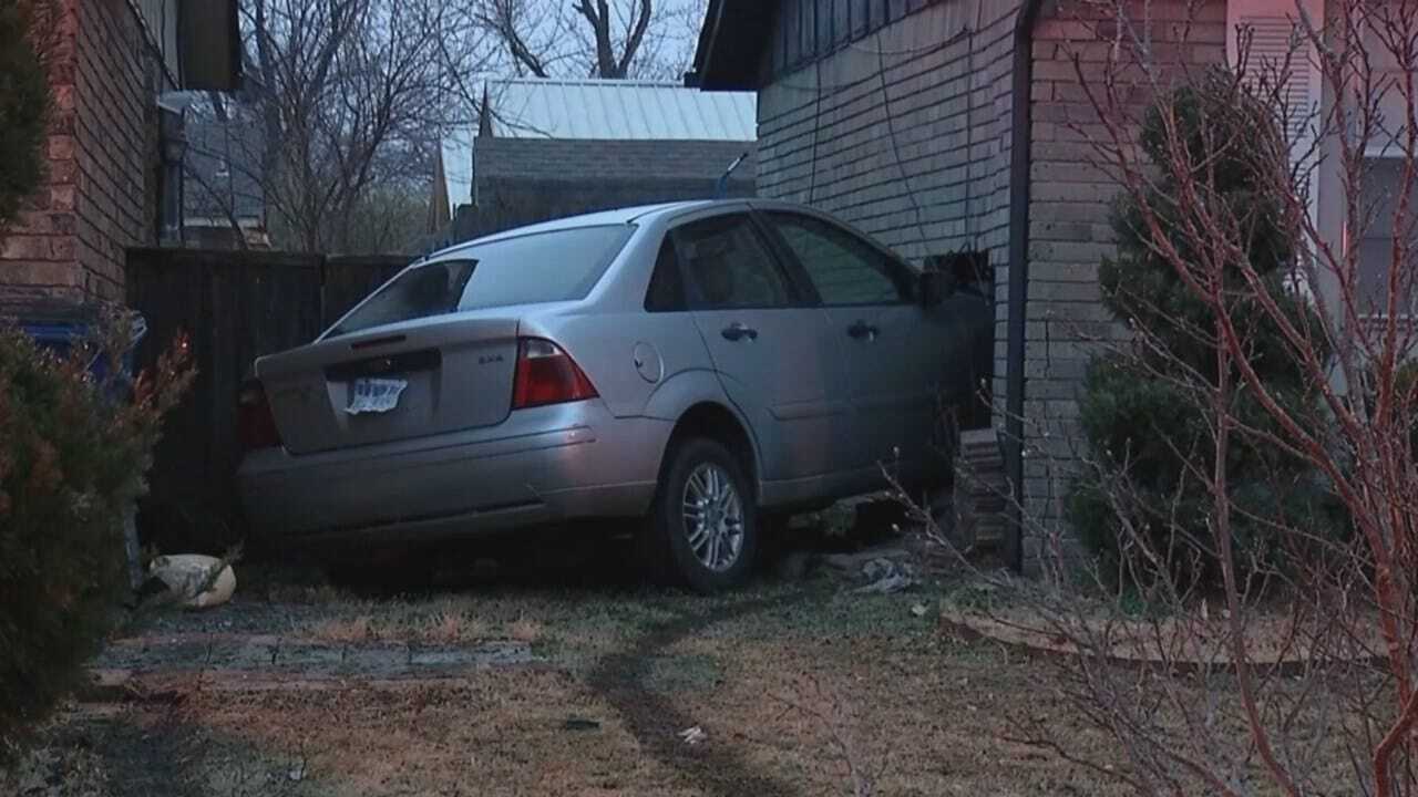 Car Plows Into Tulsa Home