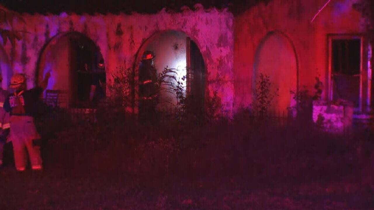 Tulsa Firefighters Battle Fire At Abandoned House