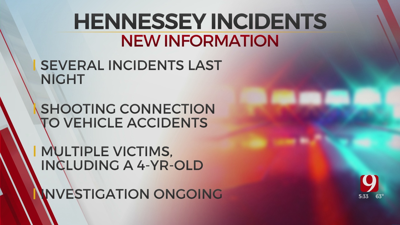 Police Investigating Several Incidents North Of Hennessey On Saturday Night