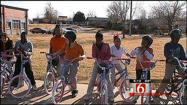 Dozens Of Tulsa Elementary Students Receive New Bikes