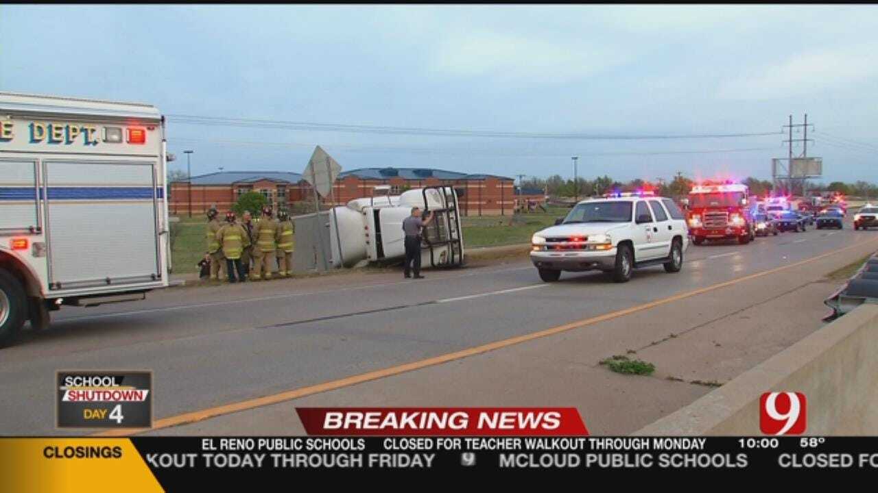 OHP Responds To Injury Collision Involving An Overturned Cattle Truck