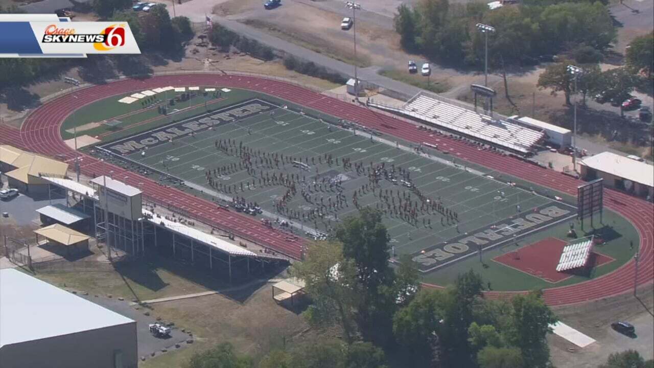 University Of Arkansas Marching Band Visits McAlester For Practice Ahead Of Big Game