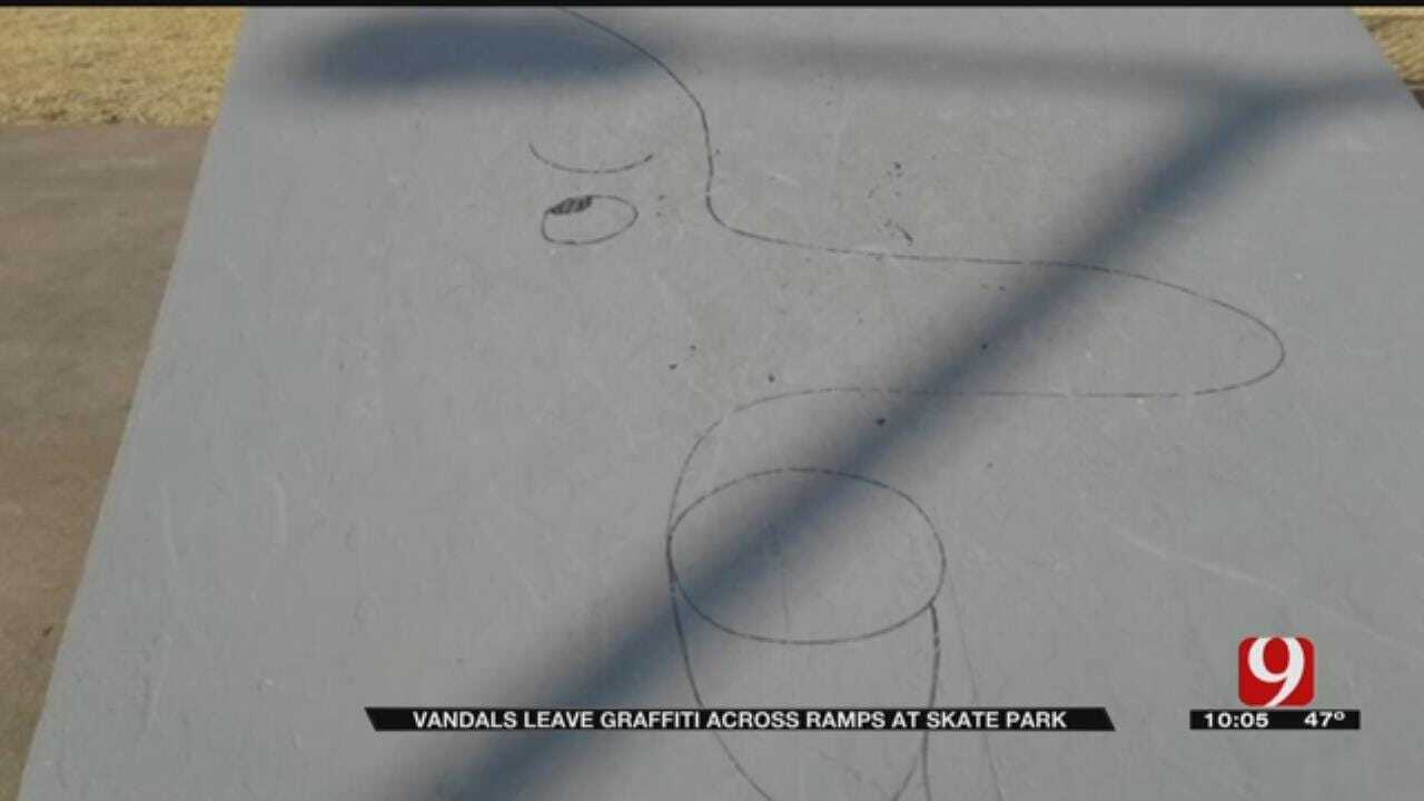 Vandals Leave Graffiti Across Ramps At Moore Skate Park