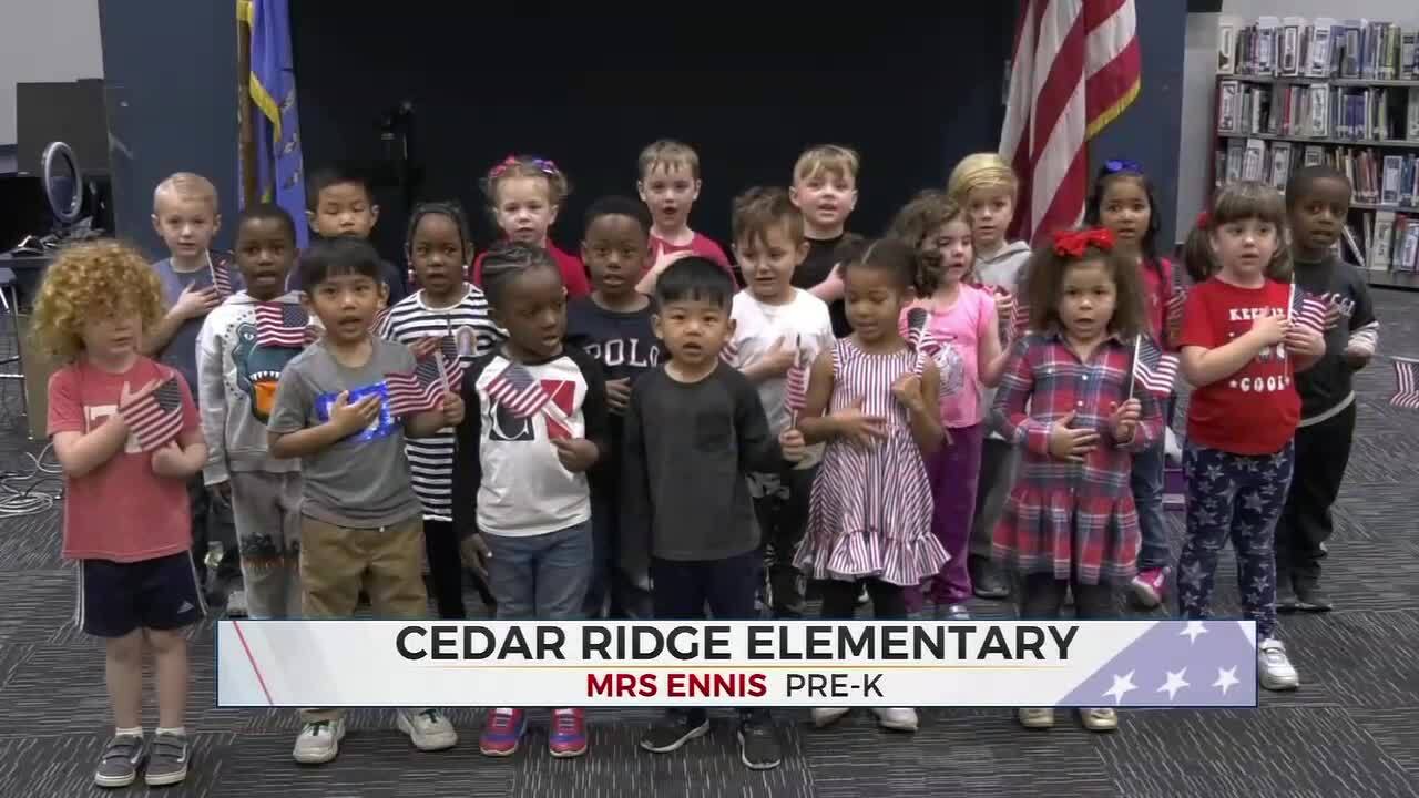 Daily Pledge: Pre-K Students At Cedar Ridge Elementary