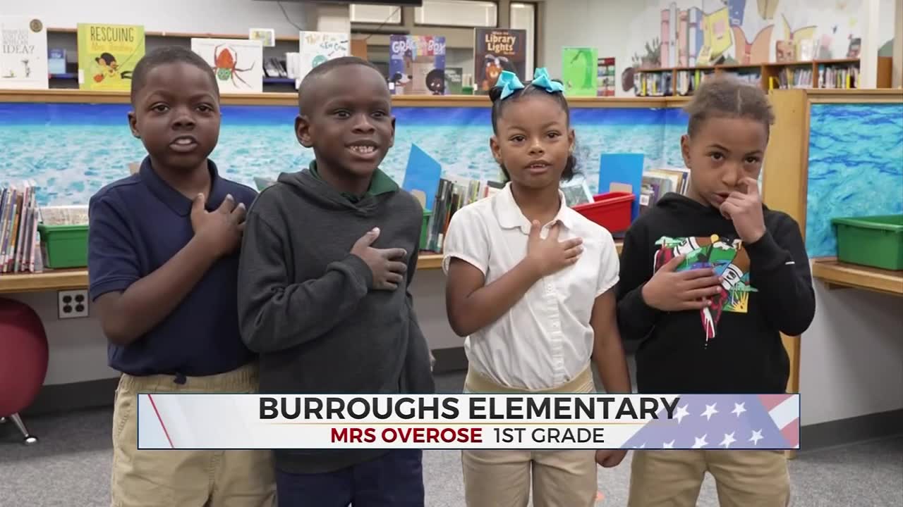 Daily Pledge: 1st Grade Students From Burroughs Elementary