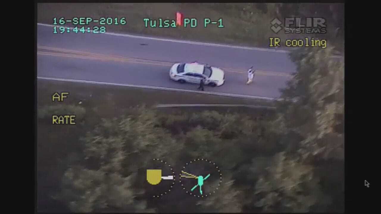 Tulsa Police Helicopter View Of Terrence Crutcher Shooting