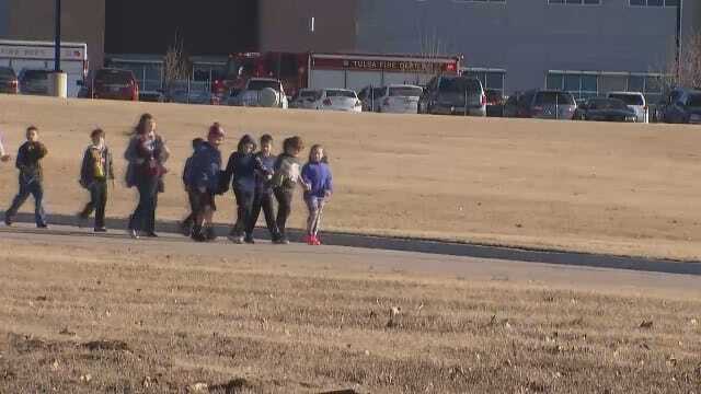WEB EXTRA: Jenks West Elementary School Evacuated Friday Morning