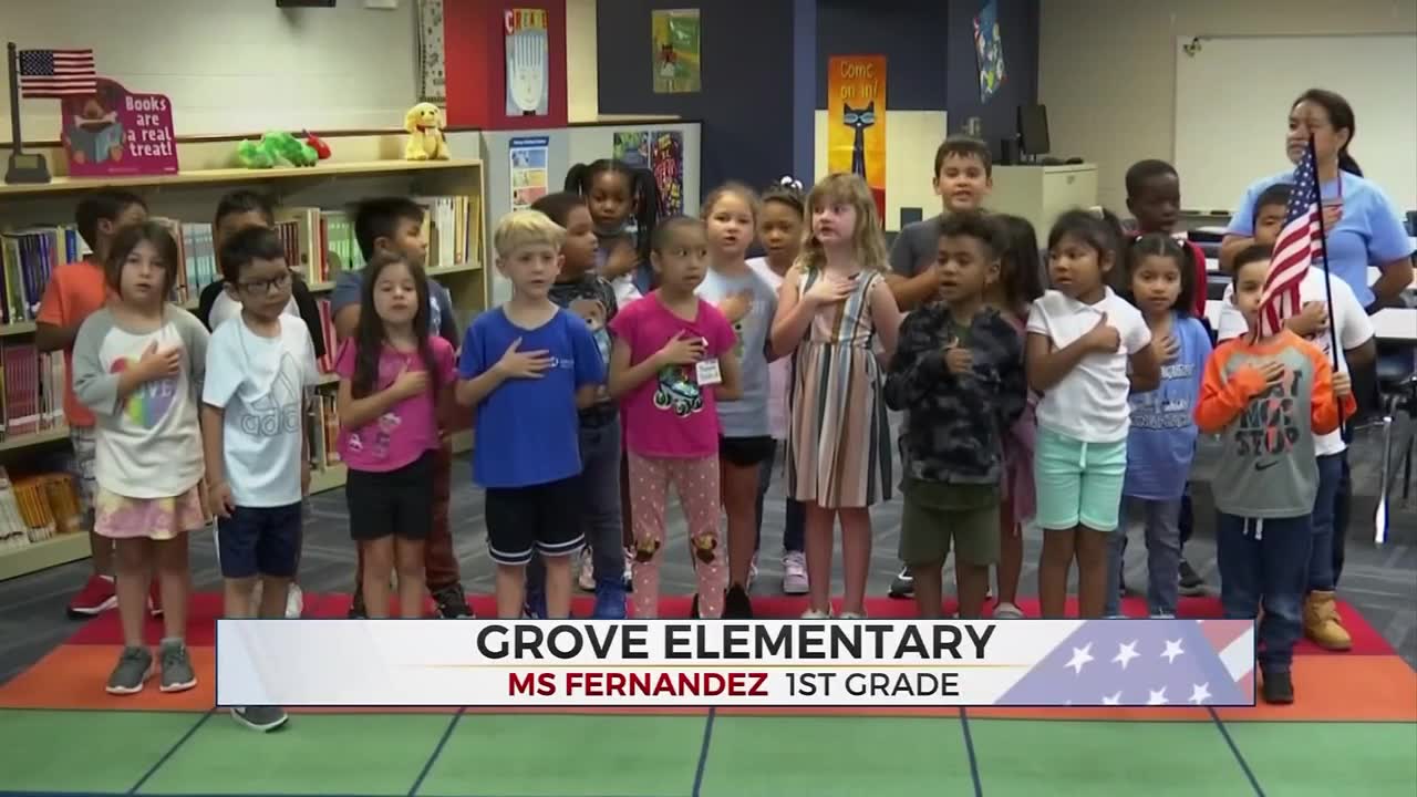 Daily Pledge: 1st Grade Students From Grove Elementary