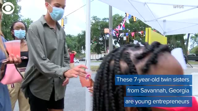 7-Year-Old Twins Run Lemonade Stand