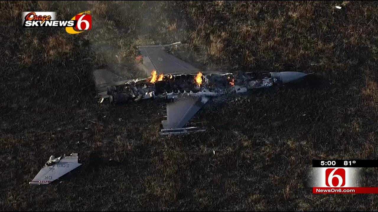 Military Investigating Crash Site Of Tulsa-Based F-16 Jet