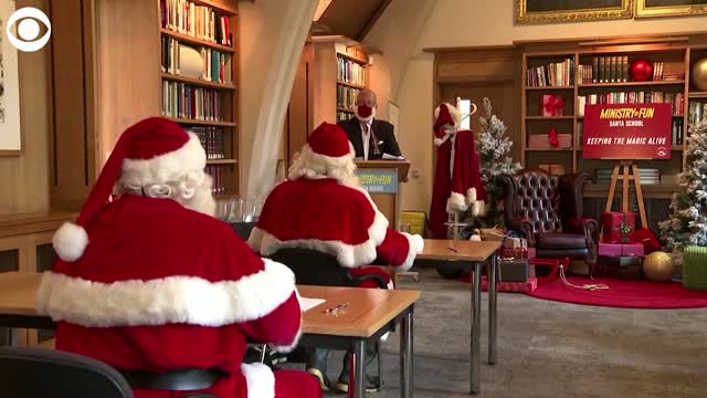 Watch: Santas Head To School To Learn How Continue Traditions & Stay Safe During COVID-19