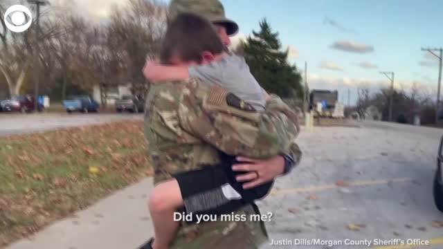 Air Force Dad's Surprise Homecoming For Son