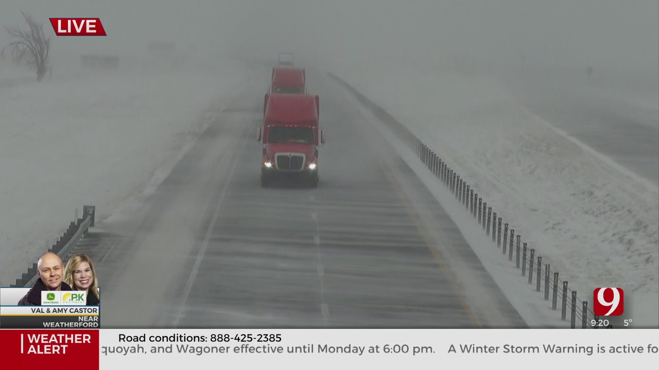 WATCH: Storm Tracker Val Castor Captures Blizzard-Like Conditions In Weatherford 
