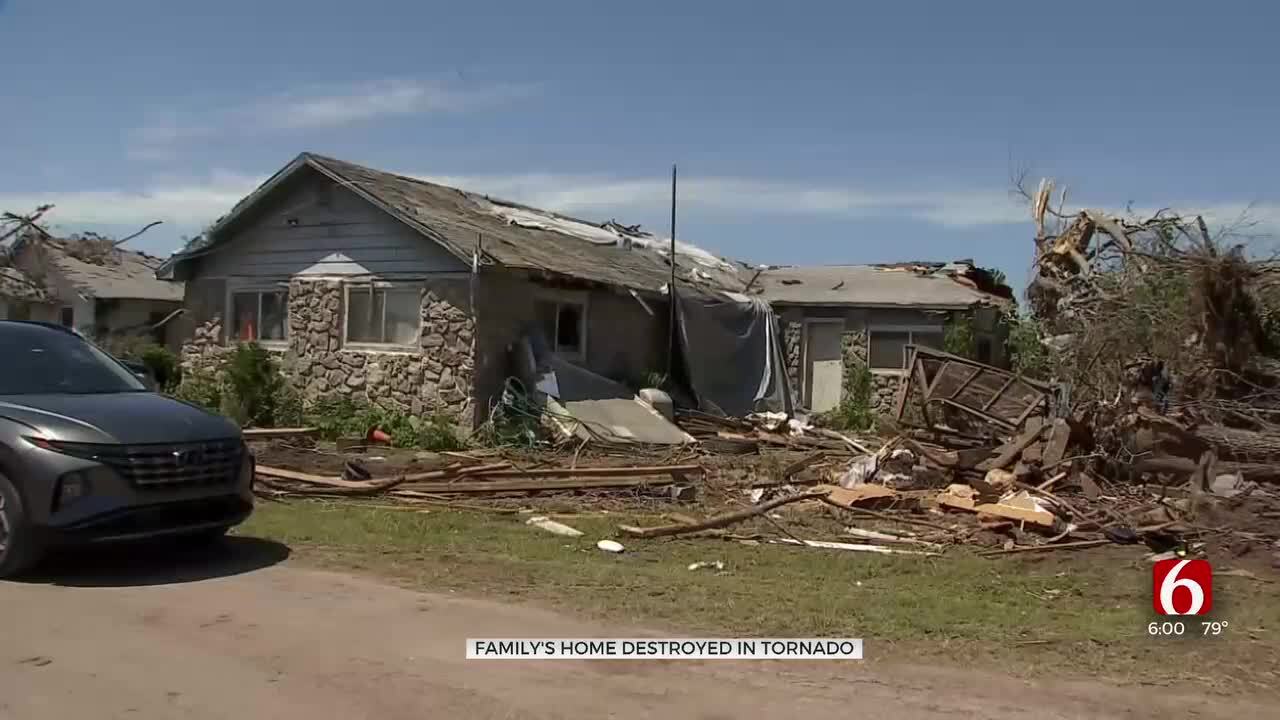 Barnsdall Family Thankful They're Together After Tornado Destroys Home, Belongings