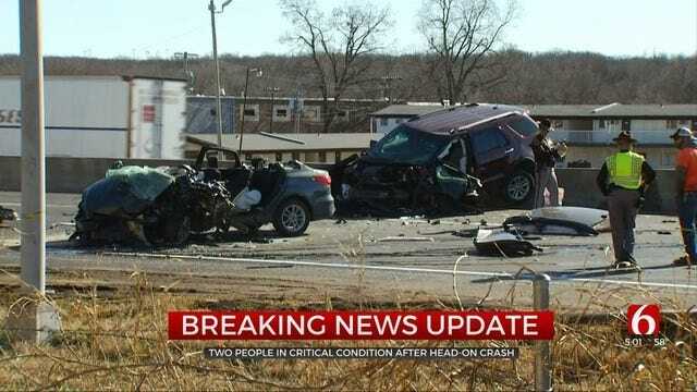 1 Dead, 1 In Critical Condition After Head-On Tulsa Crash