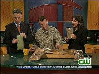 The News On 6 Six in the Morning Crew Samples A U.S. Military MRE