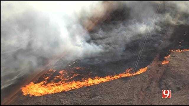 WEB EXTRA: SkyNews 9 Flies Over Logan County Wild Fires