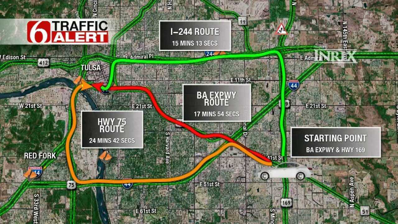 Driving Options For Avoiding BA Expressway Traffic Into Downtown Tulsa