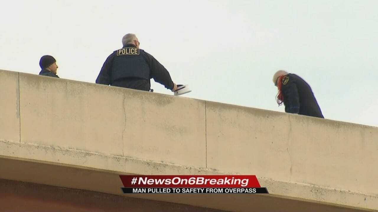 Tulsa Police Say Man Seen Straddling Bridge Railing Now In Custody