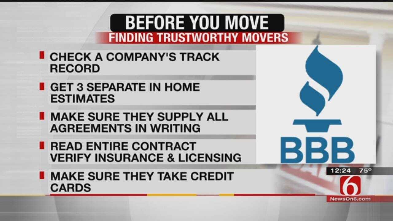 Tulsa BBB Offers Tips On Selecting A Mover