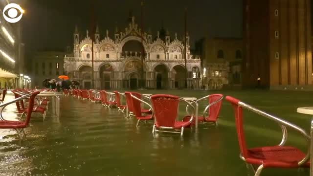 Watch: Near-Record High Tides Flood Venice