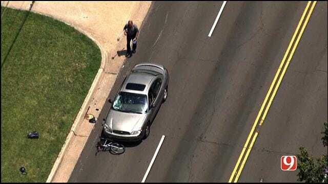 WEB EXTRA: Bob Mills SkyNews 9 HD Flies Over Scene Of Bicycle Accident In NW OKC