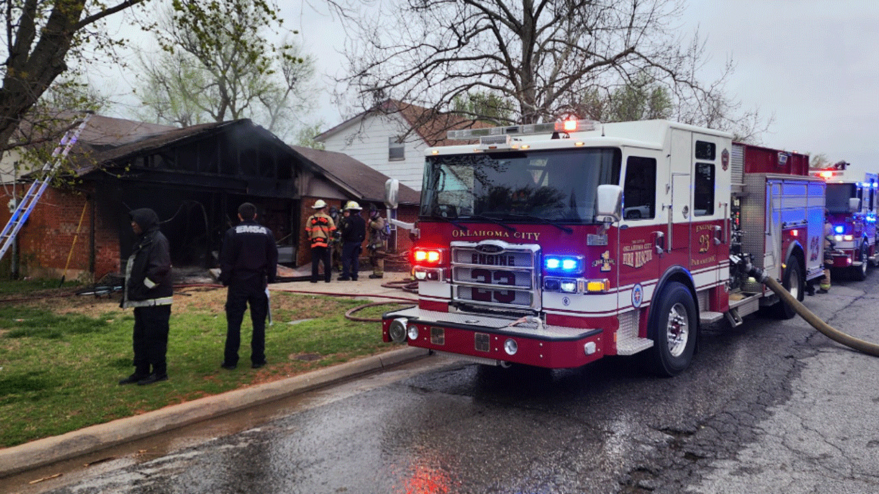 Firefighters Unharmed After Falling Through Roof Of Burning Oklahoma City House, Fire Department Says