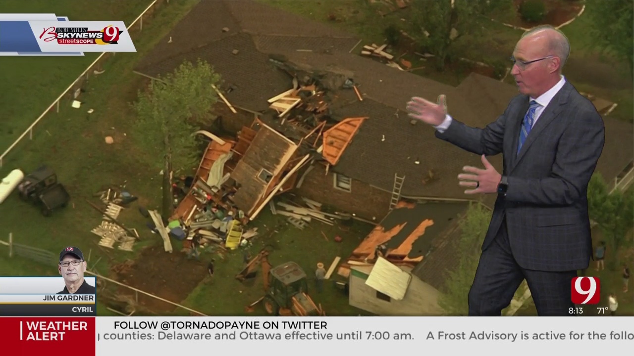 VIDEO: News 9 Team Surveys Tornado Damage Near Cyril