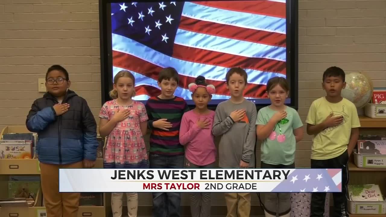 Daily Pledge: Students From Mrs. Taylor's Class At Jenks West Elementary