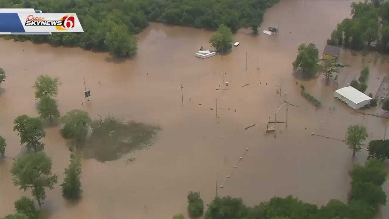 WATCH: Bird Creek Flooding View From Osage SkyNews 6 HD