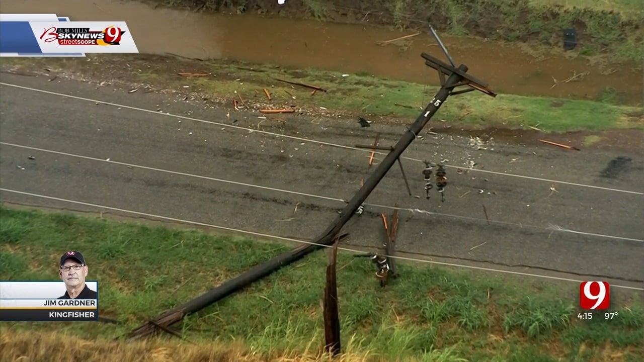 WATCH: Winds Knock Down Power Lines, Trees In Kingfisher