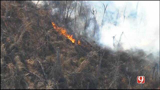 WEB EXTRA: Crews Respond To Grass Fire In Cleveland County