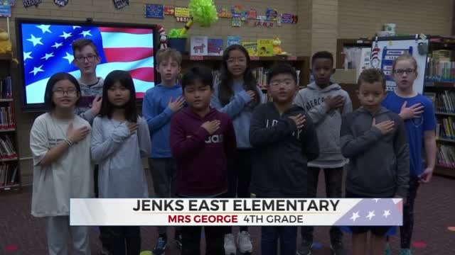 Daily Pledge: Students From Jenks East Elementary 4th-Grade Class