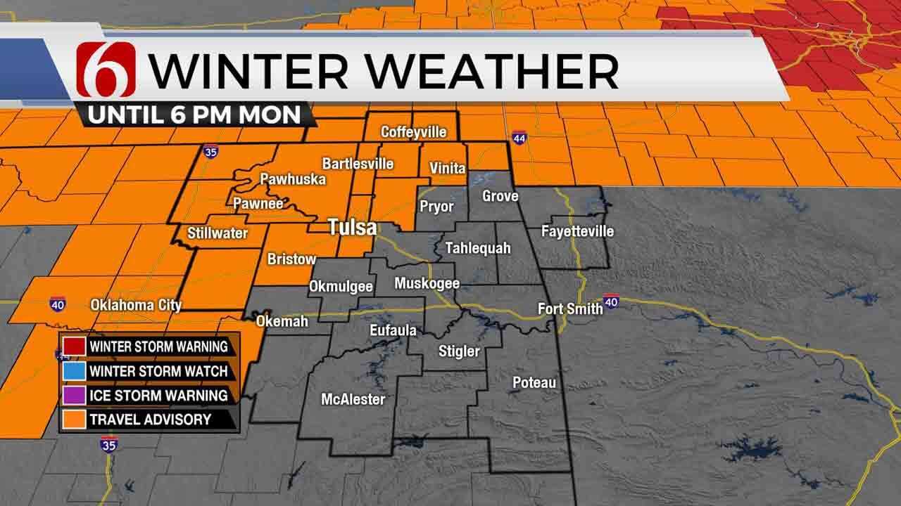 Winter Weather Advisory For Northern Oklahoma On Monday