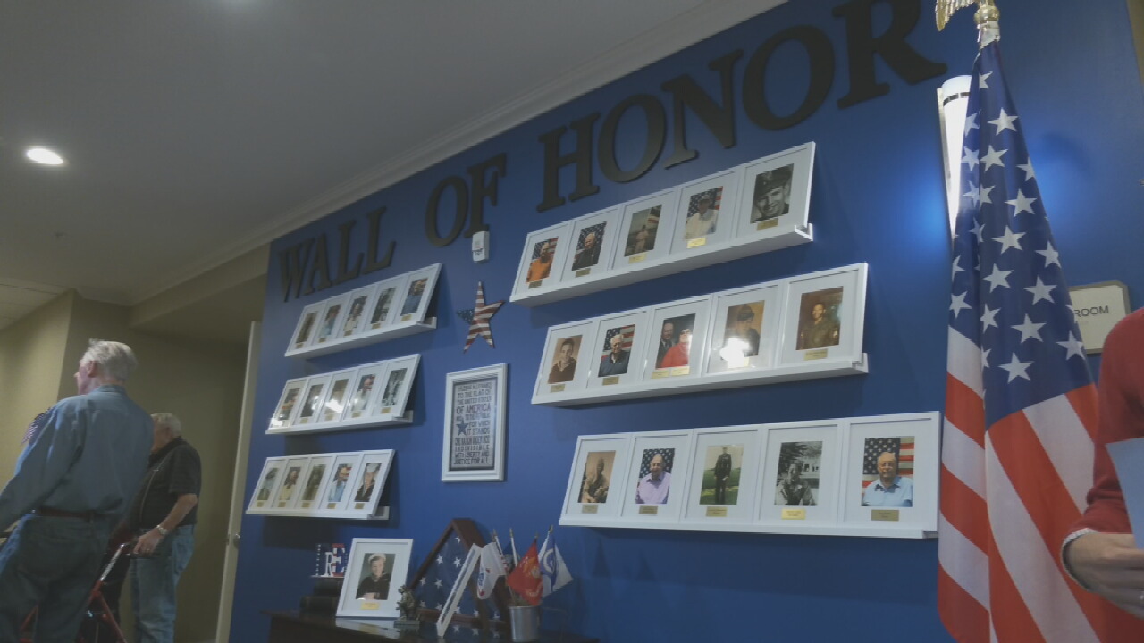 Senior Living Center In Tulsa Surprises Veterans With New "Wall Of Honor"