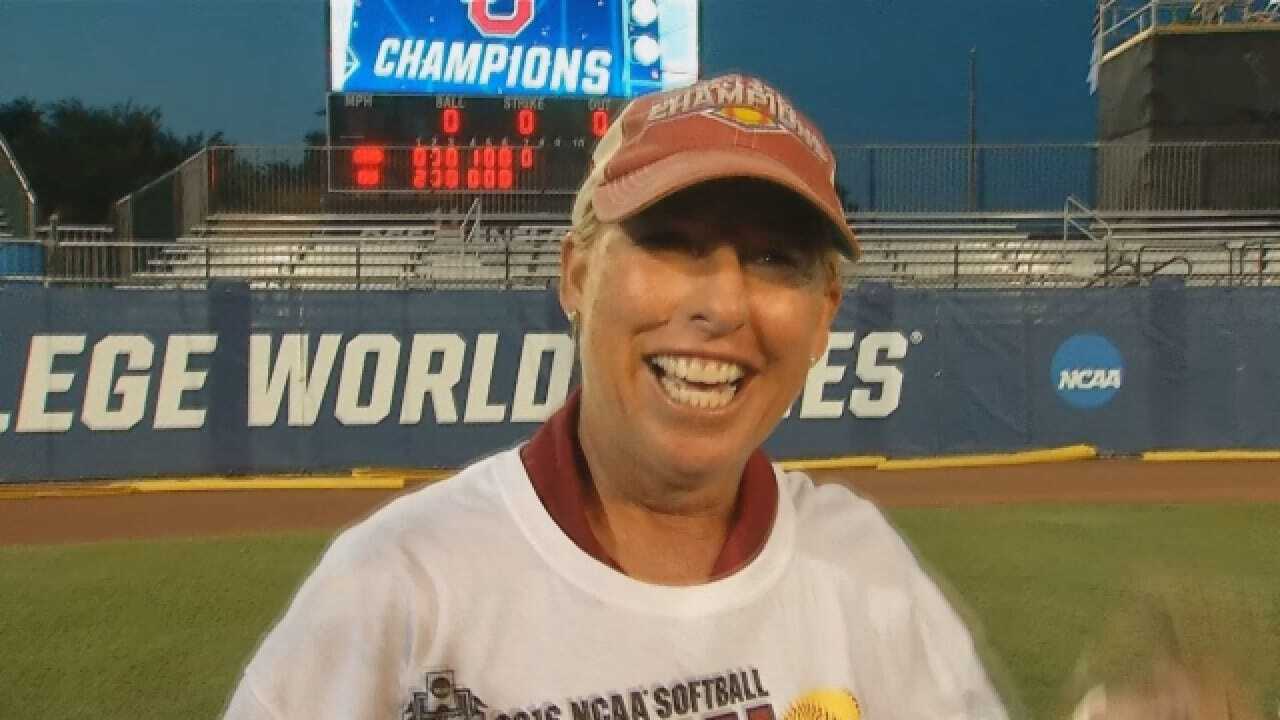 OU Softball: Patty Gasso & Players Celebrate Win Over Auburn to Claim National Title